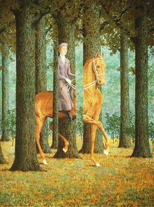 Magritte horse in forest