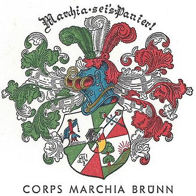 Scan einer Couleurkarte des Corps Marchia Br�nn