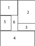 Rectangles with adjacencies forming the graph W5