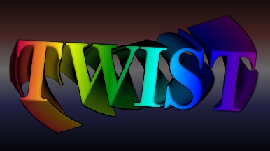 The word TWIST, twiseted by SVG/<replicate>