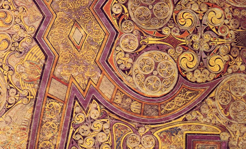 Detail of Book of Kells Illustrated Manuscript
