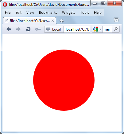 a red circle centered at 200,150