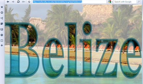 Letters of "Belize" filled with picture of Belize (copyrighted 2011 by David Dailey)