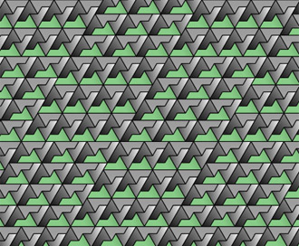 Pentagons arranged in parallelograms